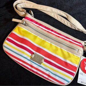 Style & Co. Multicolor Striped Shoulder Bag with Cream Trim